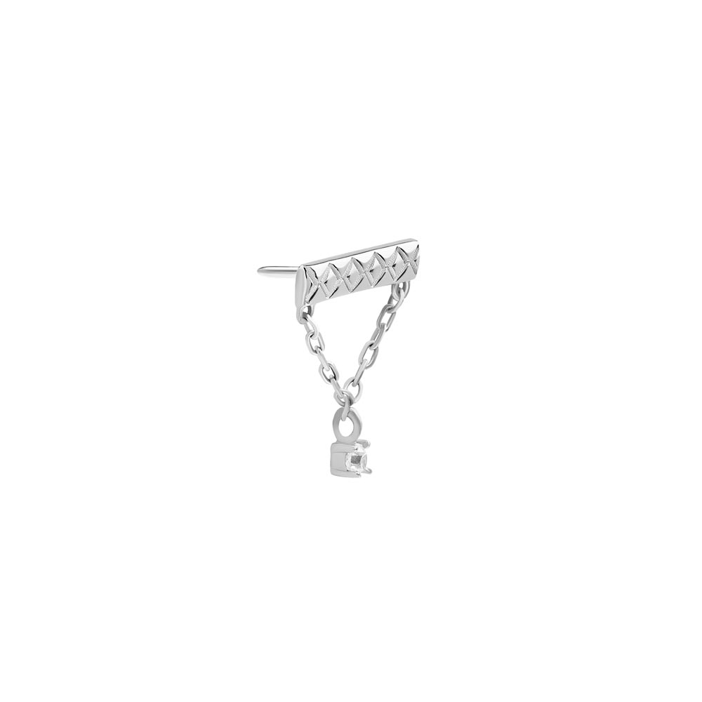 Tilum Continuous Chained Bar 14kt White Gold Threadless Top — Price Per 1