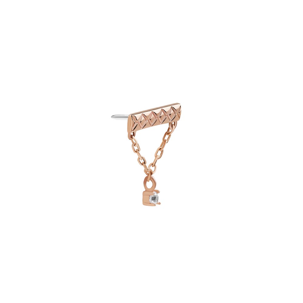 Tilum Continuous Chained Bar 14kt Rose Gold Threadless Top — Price Per 1