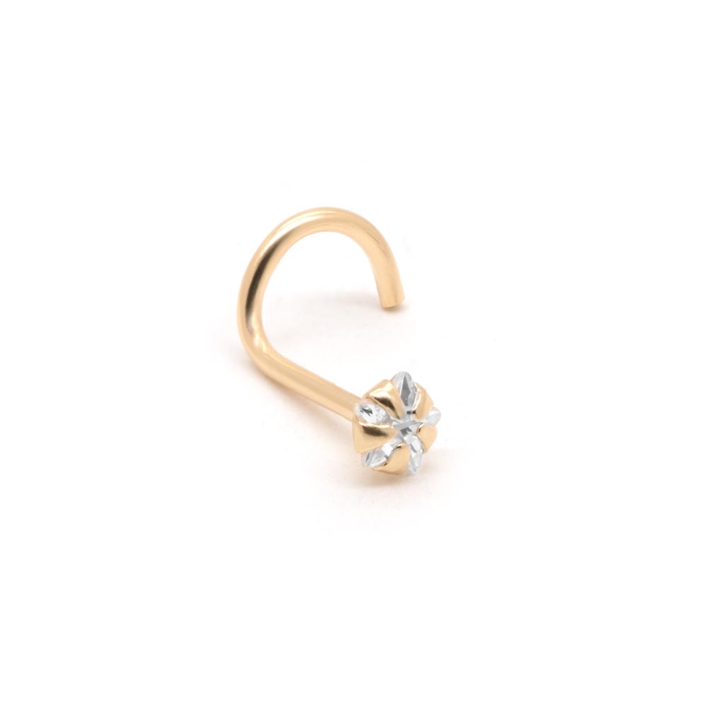 Tilum 20g Yellow Gold Star Jewel Nose Screw