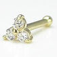 Tilum 14kt Yellow Gold Trinity Nose Bone 18g