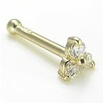 Tilum 14kt Yellow Gold Trinity Nose Bone 18g