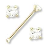 1.5mm Real Diamond Gold 20g Nose Bone