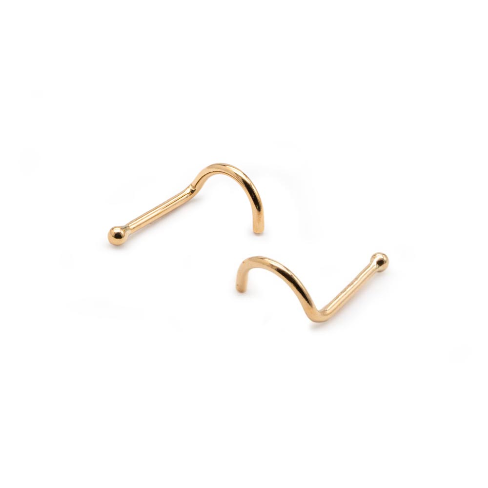 20g 14kt Yellow Gold Nose Screw Ball