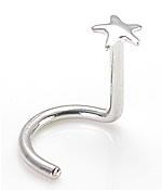 Tilum 20g 14kt White Gold STAR Nose Screw Body Jewelry