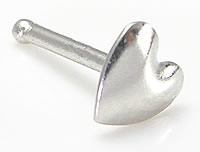 Tilum 14kt White Gold Heart Nose Bone 20g Nostril Body Jewelry