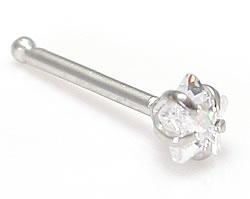 Tilum 14kt White Gold PRONG STAR Nose Bone 20g Nostril Jewelry