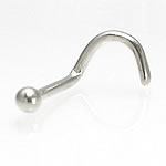 Tilum 20g 14kt White Gold Nose Screw Ball