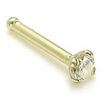 Tilum 18g 2.5mm Real Diamond Yellow Gold Nose Bone