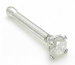 Tilum 20g 2mm Real Diamond White Gold Nose Bone - Painful Pleasures