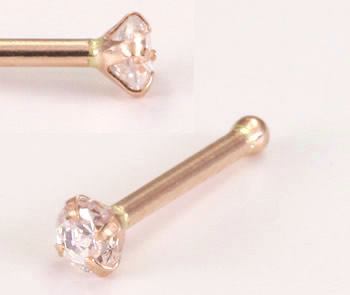 Tilum 20g Rose Gold Crystal Jewel Nose Bone