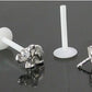 14kt White Gold ELEPHANT For BioPlastic Nose Screw Stem or Labret BioPlast