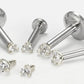 18g-16g Internally Threaded Replacement WHITE GOLD PRONG CZ