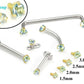 Tilum 14g-12g Internally Threaded Yellow Gold Light Blue Jewel Top - Price Per 1