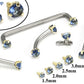 Tilum 14g-12g Internally Threaded Yellow Gold Dark Blue Jewel Top - Price Per 1