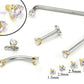 Tilum 14g-12g Internally Threaded Yellow Gold Lavender Jewel Top - Price Per 1