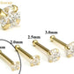 Tilum 20g 1.5mm Real Diamond Yellow Gold Nose Bone