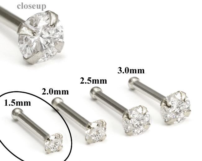 Tilum 20g 1.5mm Real (SI) Diamond White Gold Nose Bone - Painful Pleasures
