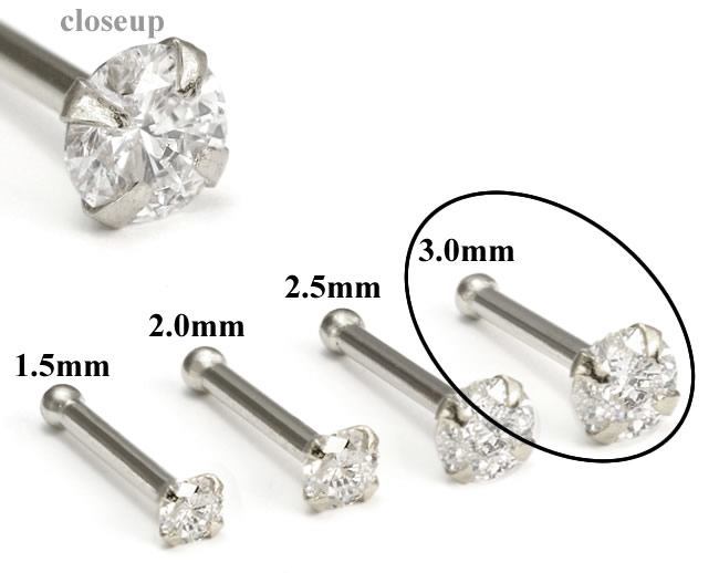 Tilum 20g 3mm Real (SI) Diamond White Gold Nose Bone