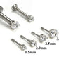 18g, 16g, or 14g Steel Push Pop Threadless 14kt White Gold Prong-Set Crystal Jewel - Price Per 1