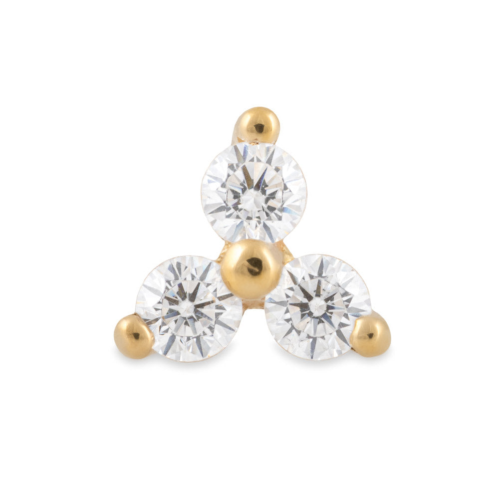 Tilum 14kt Yellow Gold Trinity Jewel Threadless Top — Price Per 1 ...