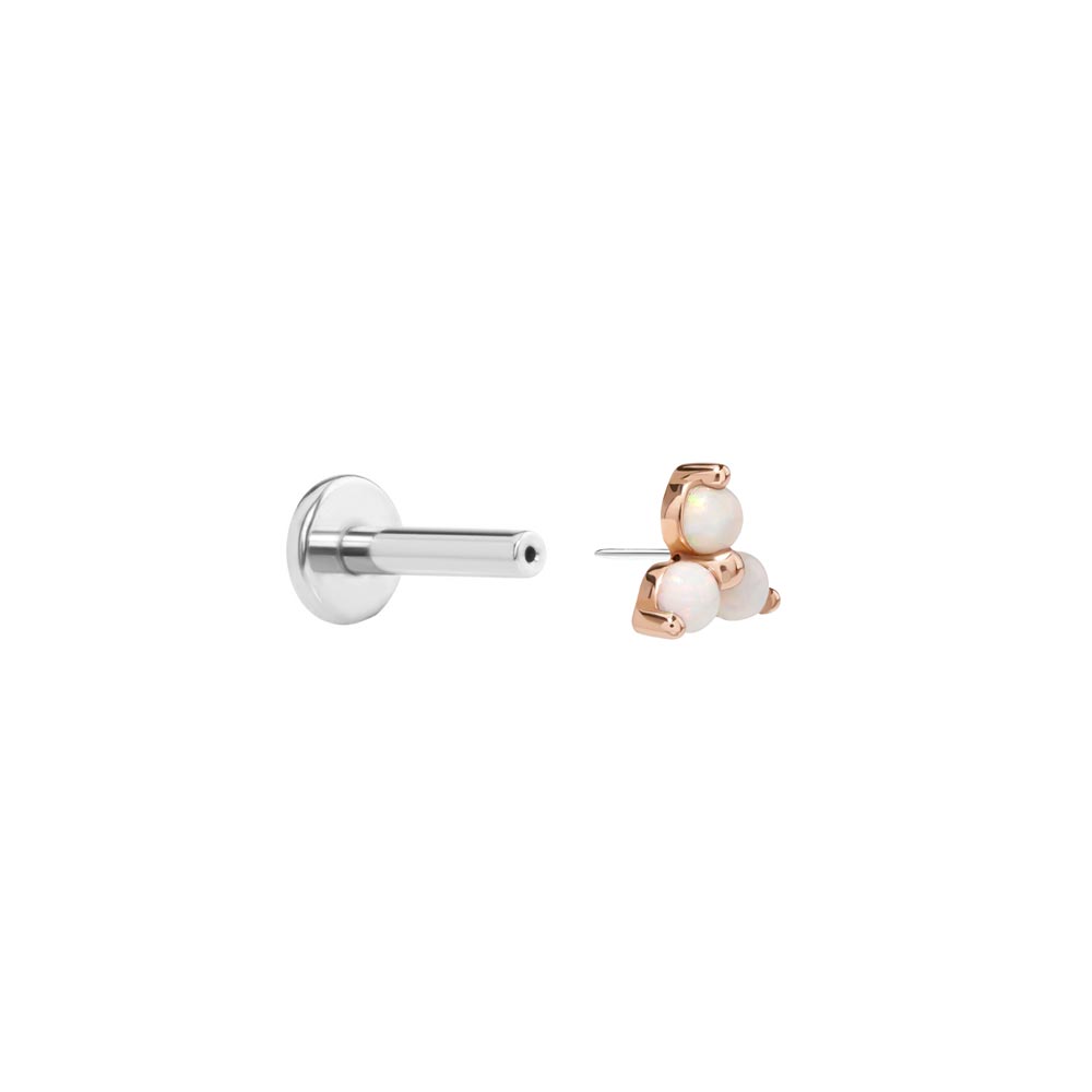 Tilum 14kt Rose Gold Trinity Opal Threadless Top — Price Per 1