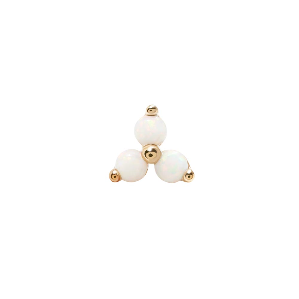 Tilum 14kt Yellow Gold Trinity Opal Threadless Top — Price Per 1