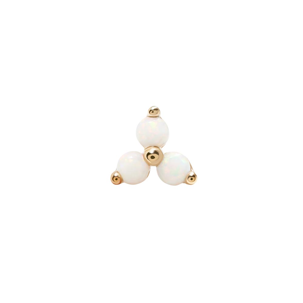 Tilum 14kt Yellow Gold Trinity Opal Threadless Top — Price Per 1