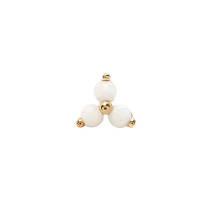 Tilum 14kt Yellow Gold Trinity Opal Threadless Top — Price Per 1 - Painful Pleasures
