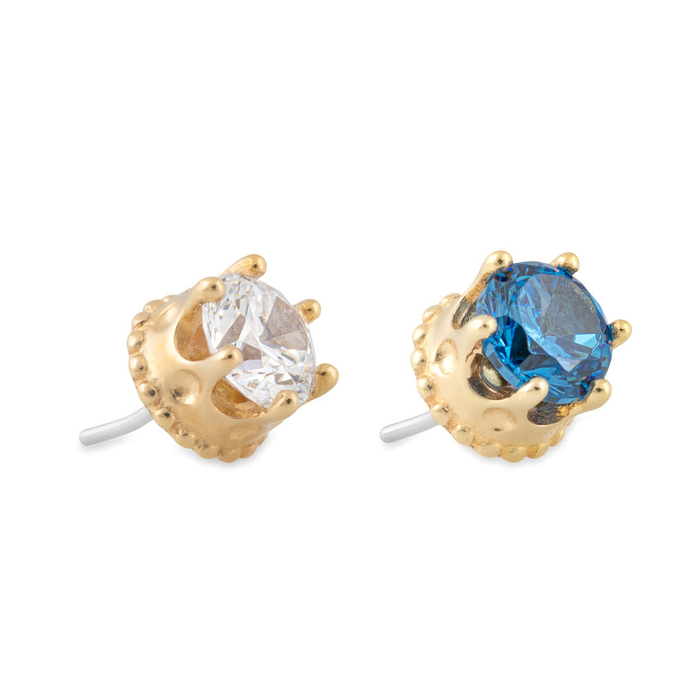 Tilum 14kt Gold Prince Crown Jewel Threadless Top — Price Per 1