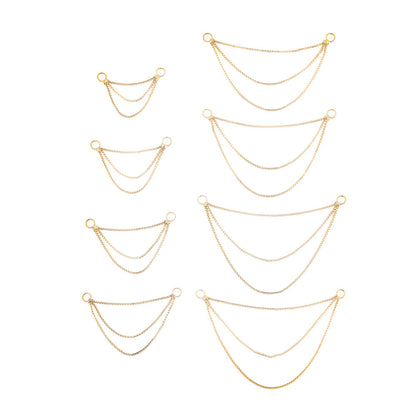 Tilum 14kt Yellow Gold Triple Box Chain - Price Per 1 - Painful Pleasures