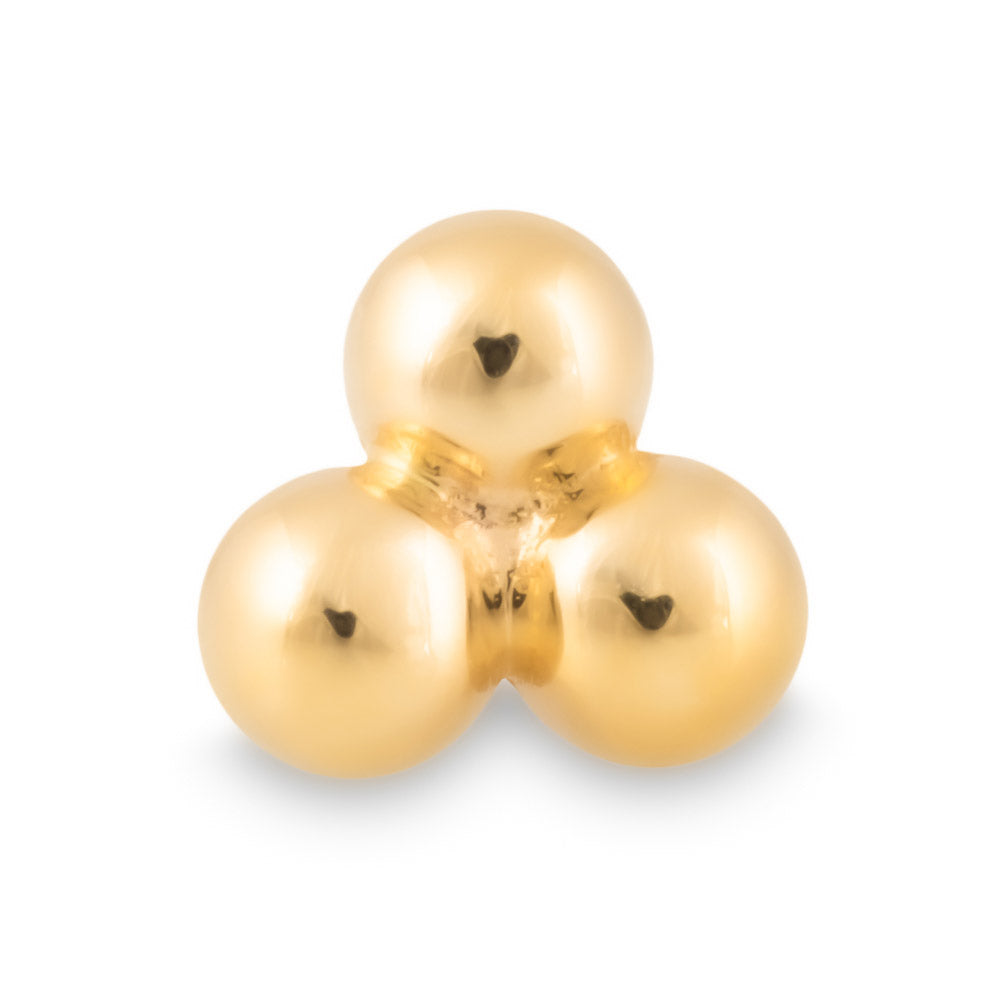 Tilum 14kt Yellow Gold Trinity Beads Threadless Top — Price Per 1
