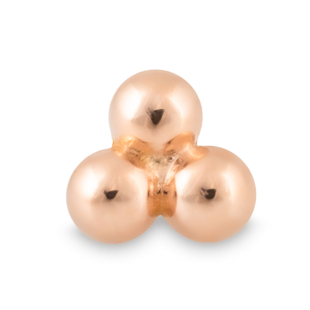 Tilum 14kt Rose Gold Trinity Beads Threadless Top — Price Per 1