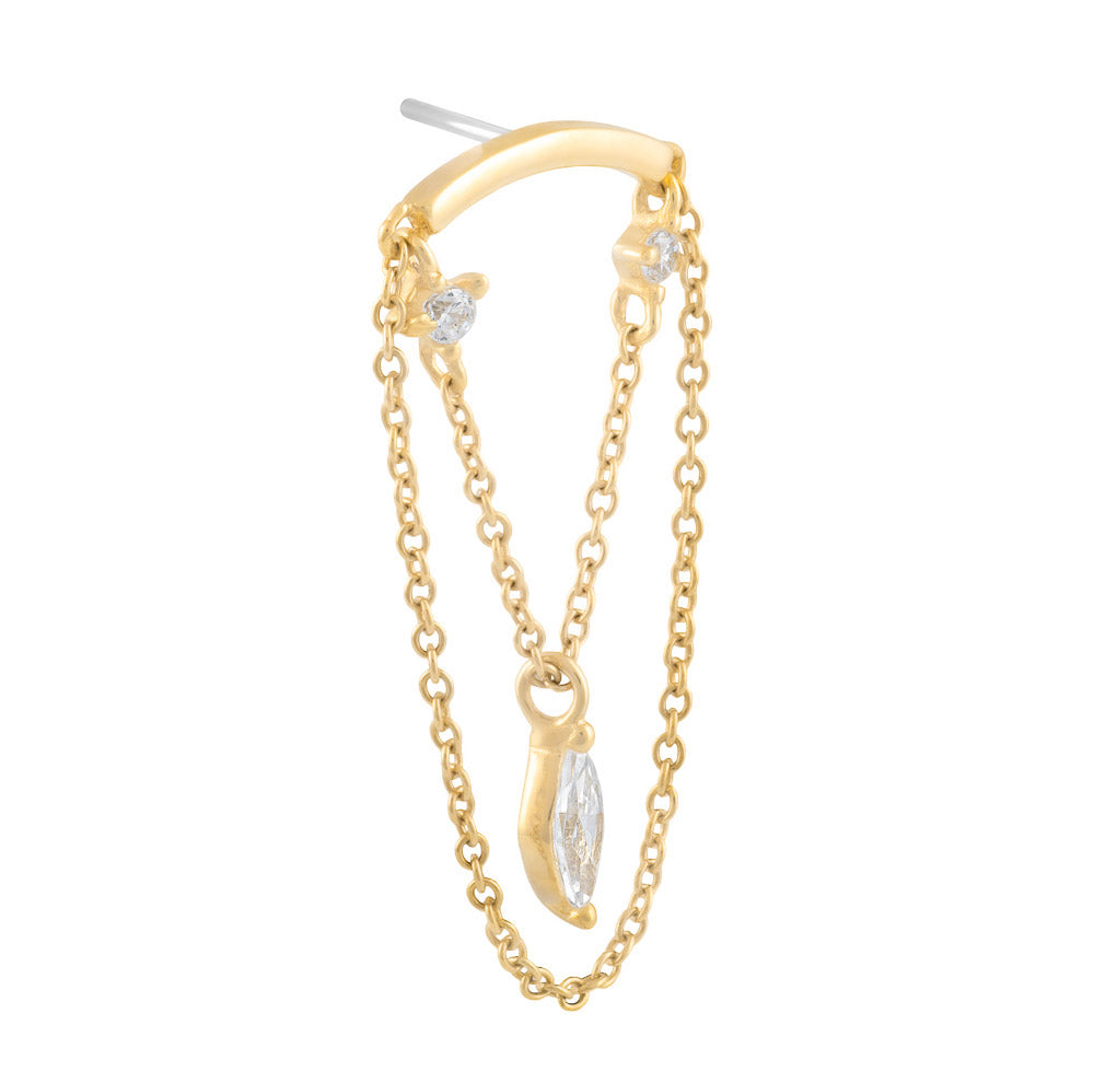 Tilum 14kt Yellow Gold Hidden Helix Threadless Top - Price Per 1