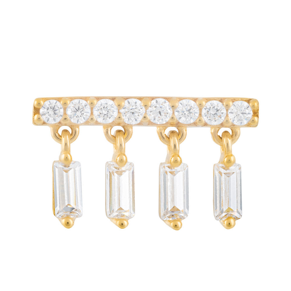 Tilum 14kt Yellow Gold Jeweled Doric Columns Threadless Top — Price Per 1