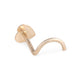 20g Yellow Gold Heart Nose Screw — Left Bend - Front View