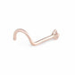 20g Rose Gold Crystal Jewel Nose Screw - Front View