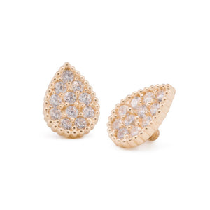 Tilum 14g-12g Internally Threaded 14kt Yellow Gold Water Drop Jeweled Top - Price Per 1 - Painful Pleasures