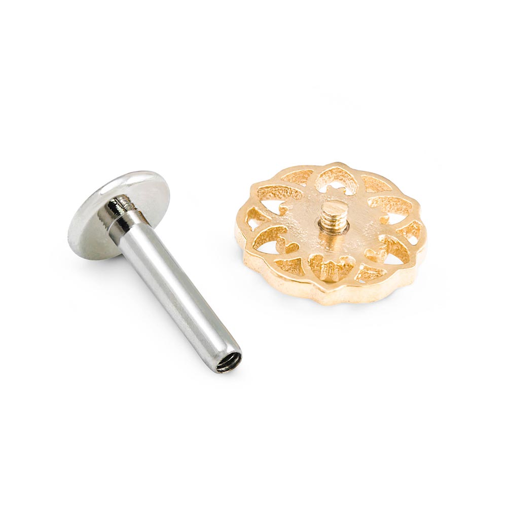 Yellow Gold White Opal Hellebore Top