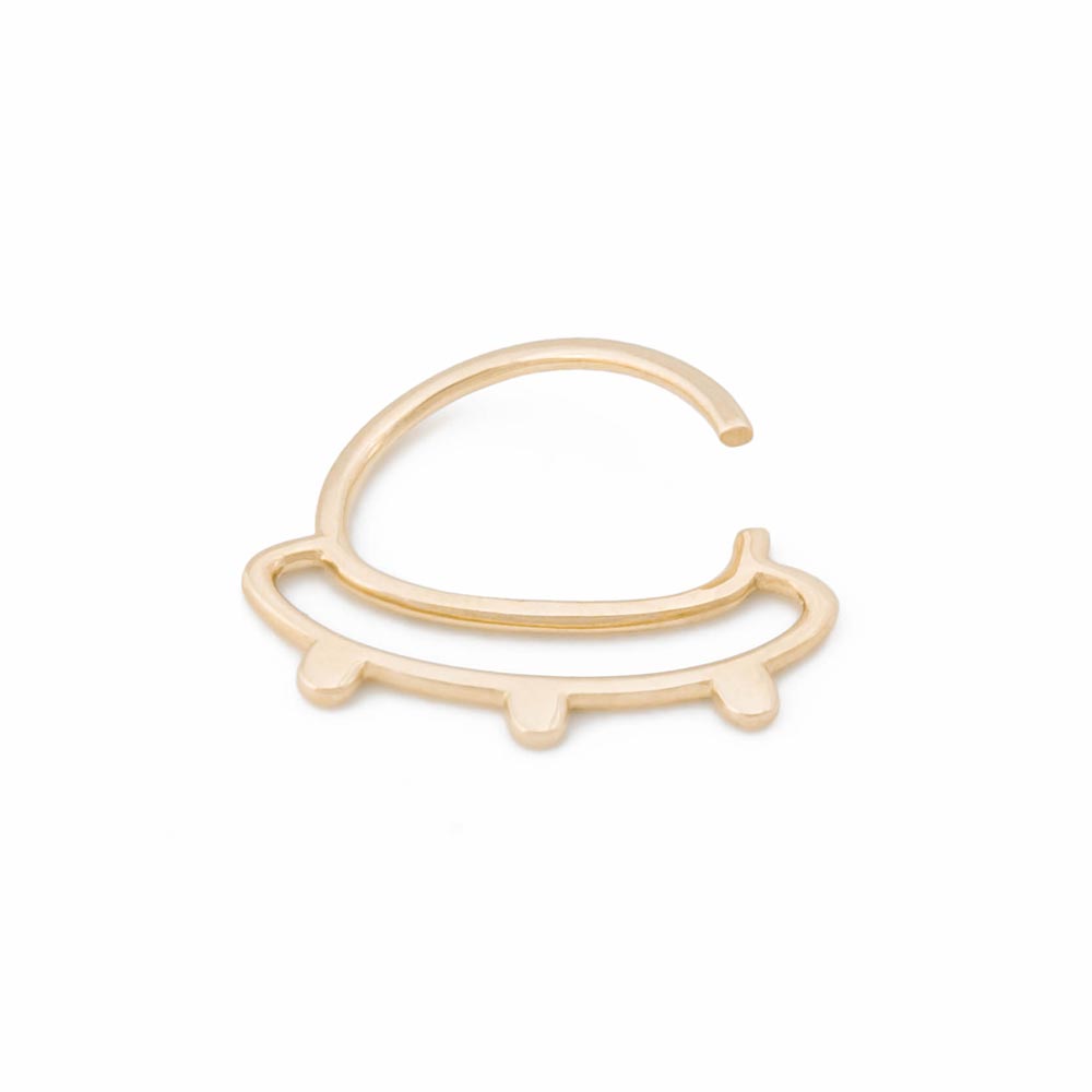 18g Yellow Gold UFO Spaceship Bendable Cartilage Ring