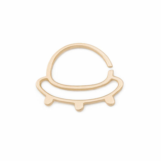 Tilum 18g Yellow Gold UFO Spaceship Bendable Cartilage Ring - Price Per 1