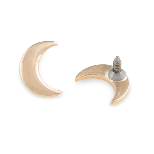 Tilum 18g-16g Internally Threaded Crescent Moon 14kt Yellow Gold Top - Price Per 1