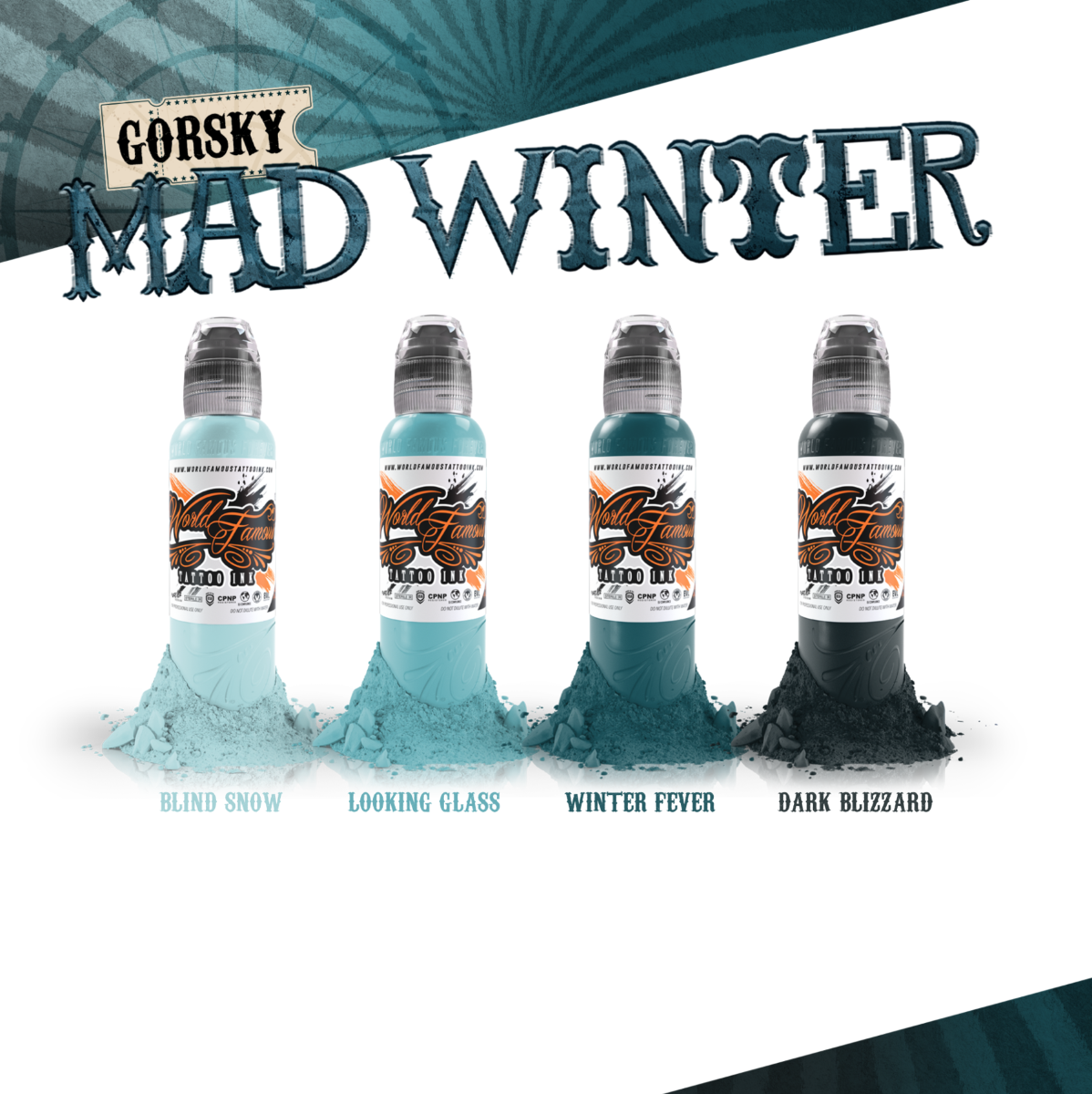 Damian Gorski Mad Winter Set — World Famous Tattoo Ink — Pick Size