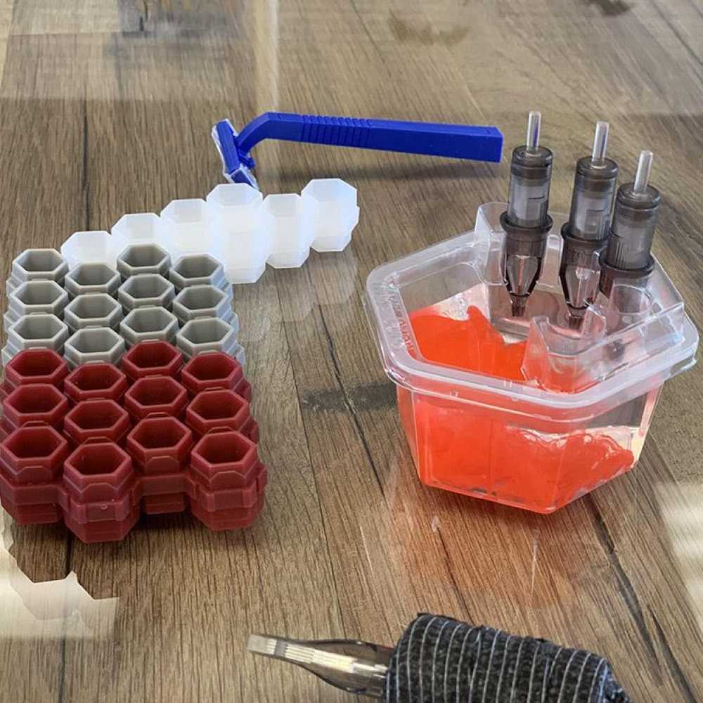 Hive Cups™️ — 50 Rinse Cups and 50 Cartridge Holder Lids (in use)