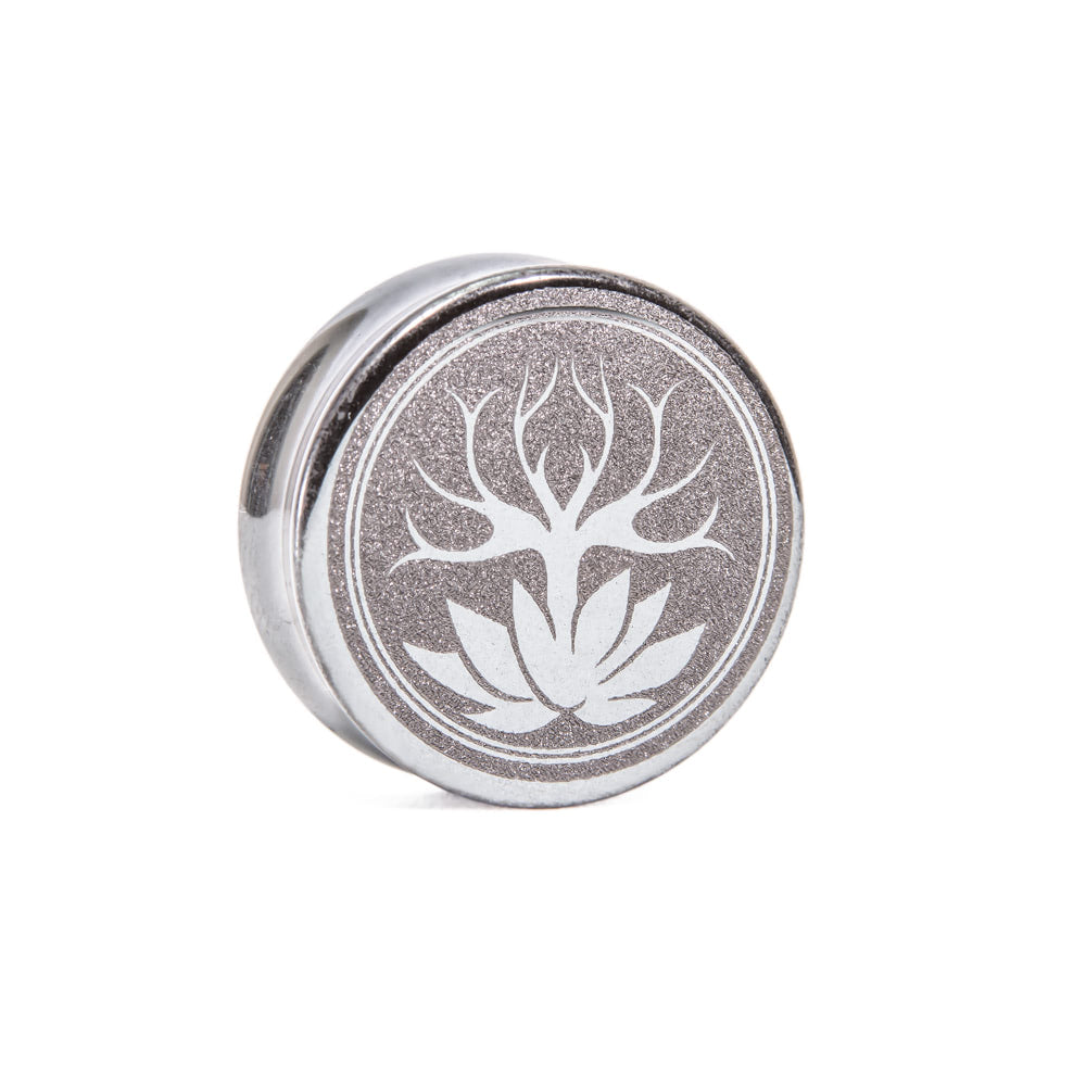 Custom Engraved Hematite Stone Plug — Trinity