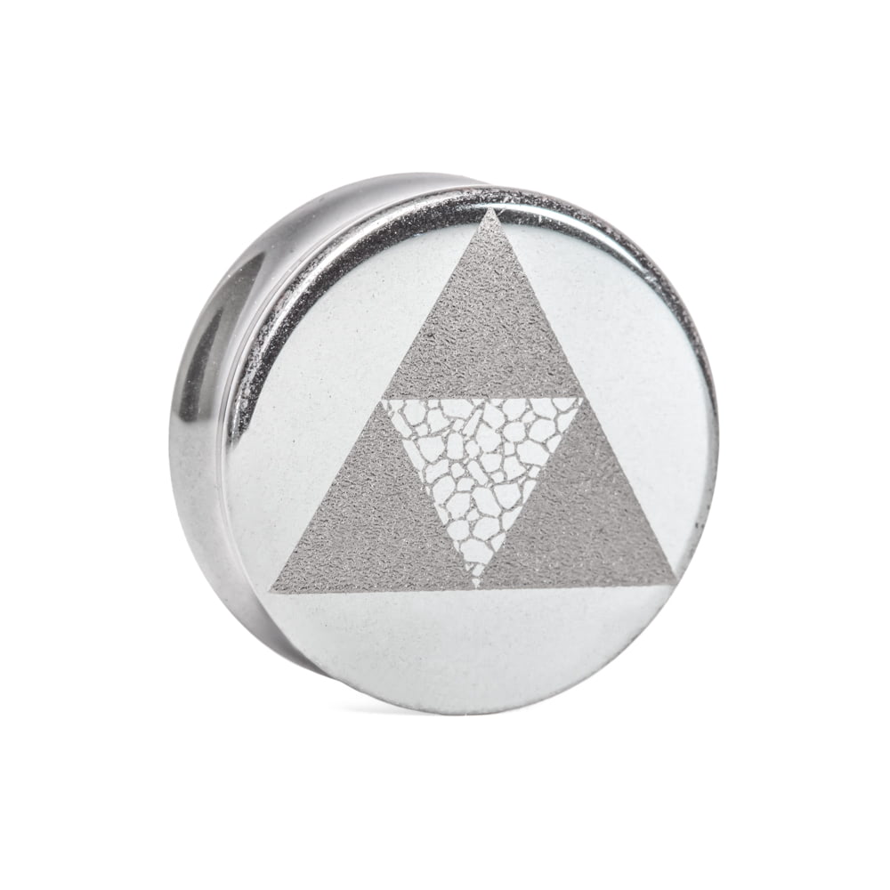 Custom Engraved Hematite Stone Plug — Trinity (Thumbnail)