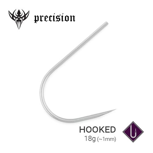 18g Precision Sterilized Hooked Piercing Needle