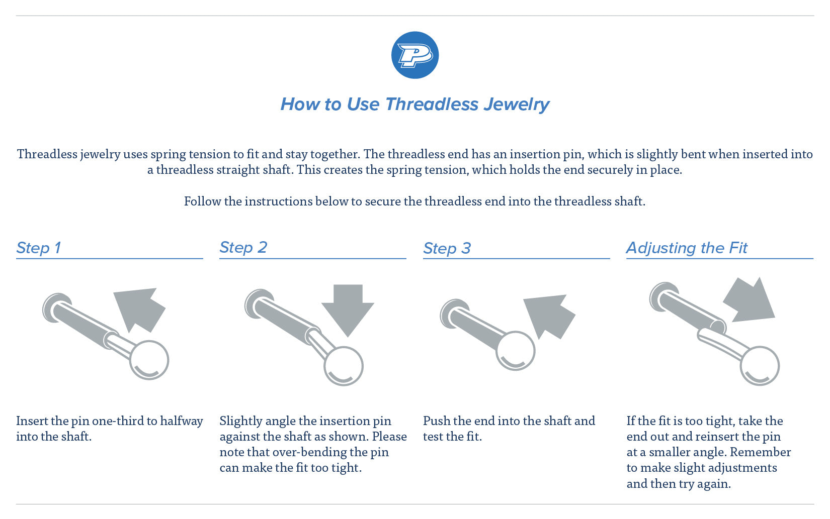 Treadless Jewelry Chart