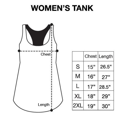 InkAddict Women's Tank Size Chart