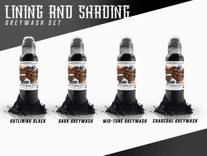 World Famous Lining & Shading Set — World Famous Tattoo Ink — Pick Size - Painful Pleasures