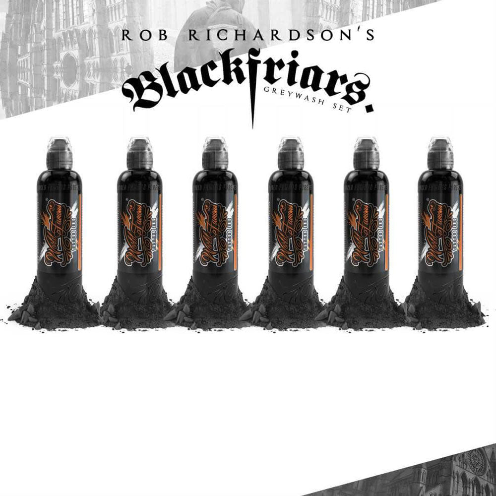 Rob Richardson Black Friar Greywash Set — World Famous Tattoo Ink — Pick Size